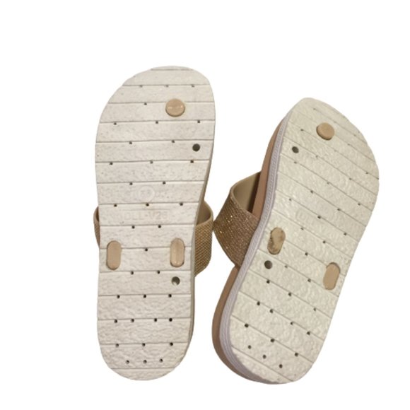 Kauai Size 36 Ladies Gold Sparkling Slippers - Picture 7 of 8